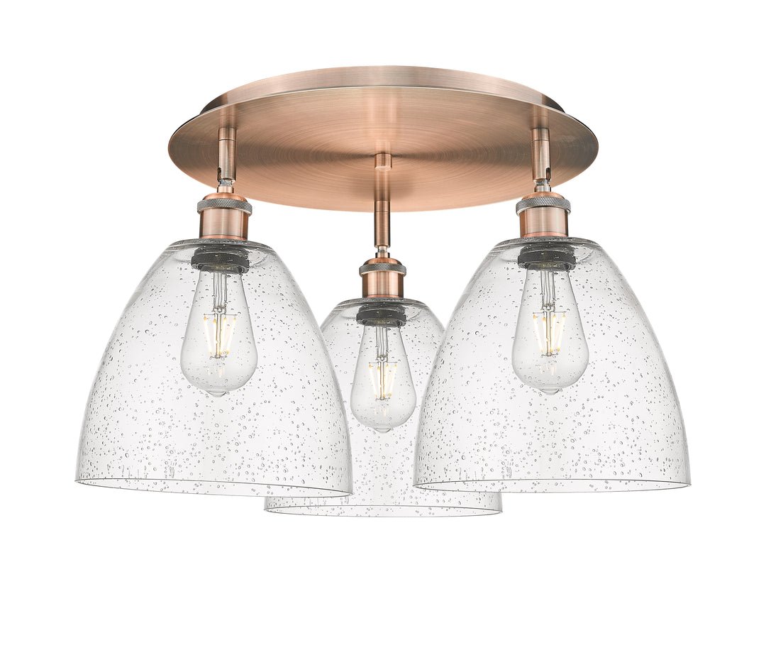 Innovations Lighting Bristol 9" Flush Mount Ceiling Flush Mounts Innovations Lighting Antique Copper Seedy ; Glass Type: Seeded 