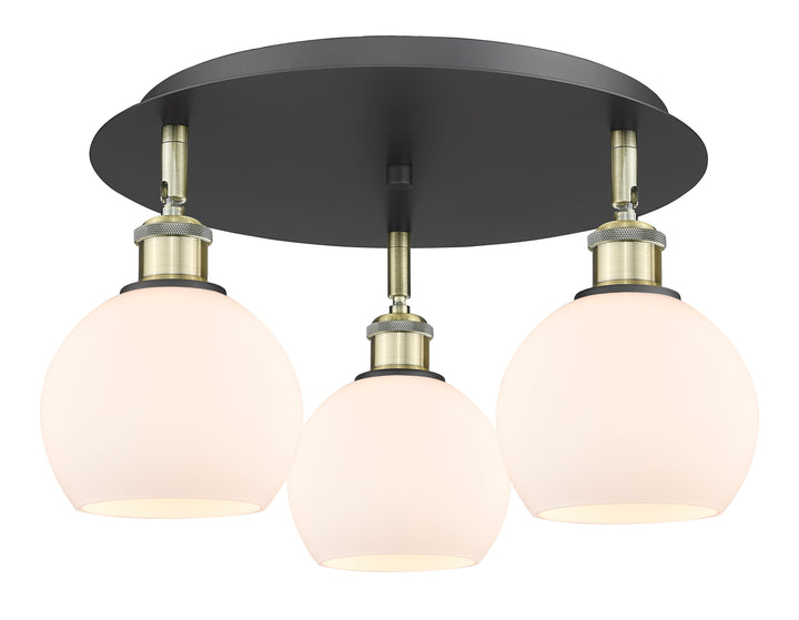 Innovations Lighting Athens 6" Flush Mount Ceiling Flush Mounts Innovations Lighting Black Antique Brass Matte White ; Glass Type: White 