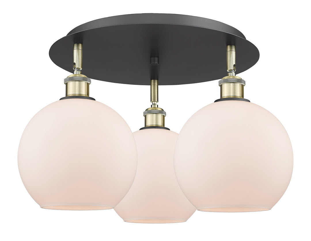 Innovations Lighting Athens 8" Flush Mount Ceiling Flush Mounts Innovations Lighting Black Antique Brass Matte White ; Glass Type: White 