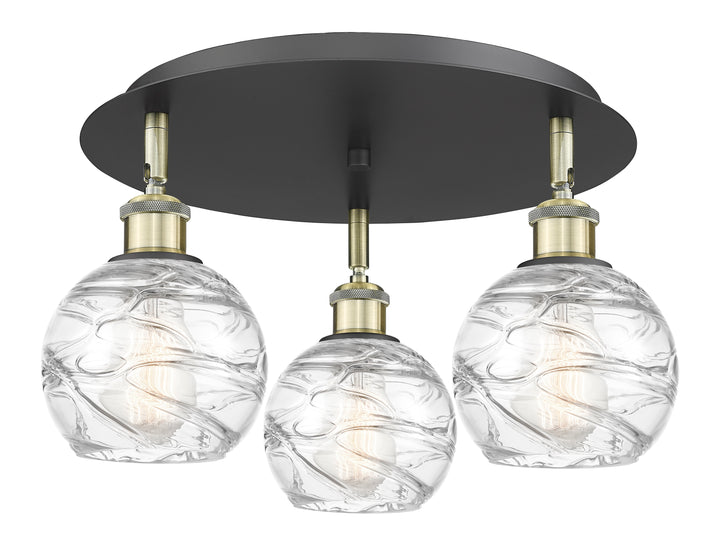 Innovations Lighting Athens Deco Swirl 6" Flush Mount Ceiling Flush Mounts Innovations Lighting Black Antique Brass Clear Deco Swirl ; Glass Type: Clear 