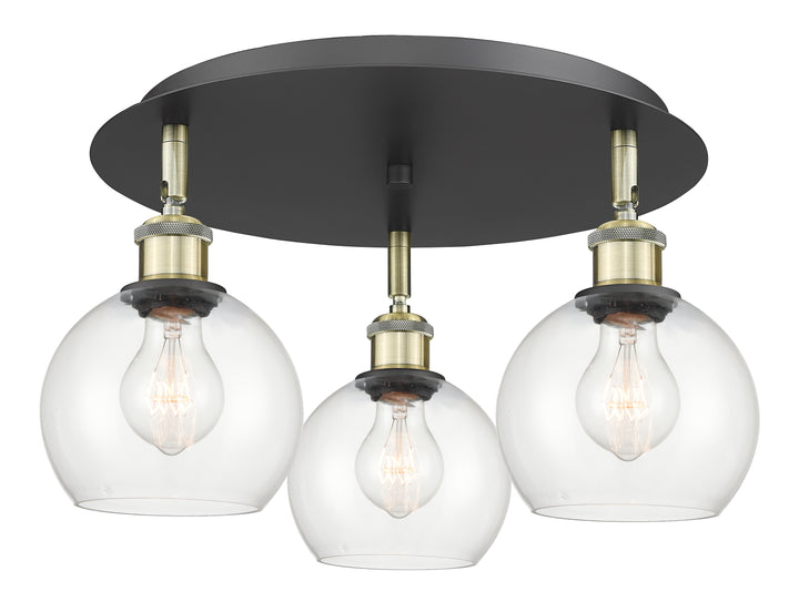 Innovations Lighting Athens 6" Flush Mount Ceiling Flush Mounts Innovations Lighting Black Antique Brass Clear ; Glass Type: Clear 