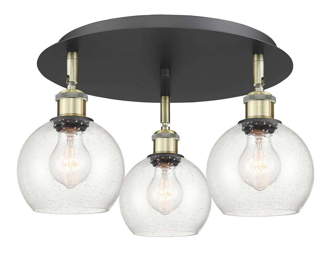 Innovations Lighting Athens 6" Flush Mount Ceiling Flush Mounts Innovations Lighting Black Antique Brass Seedy ; Glass Type: Seeded 