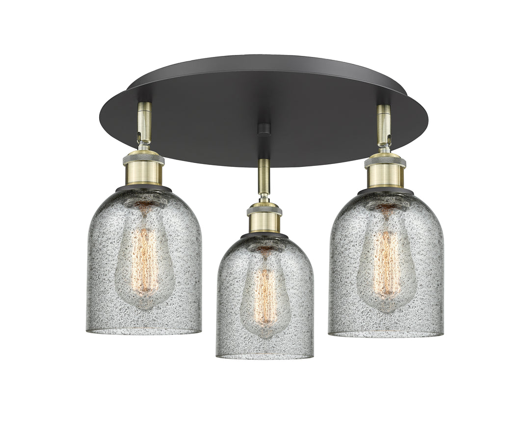 Innovations Lighting Caledonia 5" Flush Mount - Black Antique Brass Ceiling Flush Mounts Innovations Lighting Charcoal ; Glass Type: Charcoal  