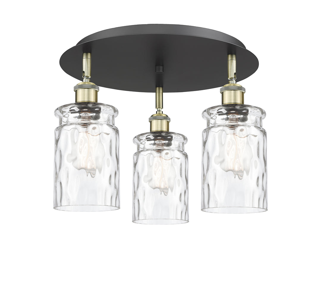 Innovations Lighting Candor 5" Flush Mount Ceiling Flush Mounts Innovations Lighting Black Antique Brass Clear Waterglass ; Glass Type: Frosted; Ribbed 