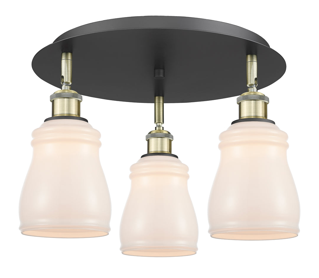 Innovations Lighting Ellery 5" Flush Mount - Black Antique Brass Ceiling Flush Mounts Innovations Lighting White ; Glass Type: White  