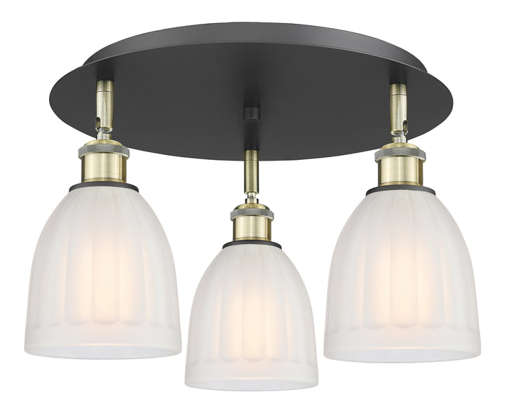 Innovations Lighting Brookfield 6" Flush Mount Ceiling Flush Mounts Innovations Lighting Black Antique Brass White ; Glass Type: Frosted; Ribbed 