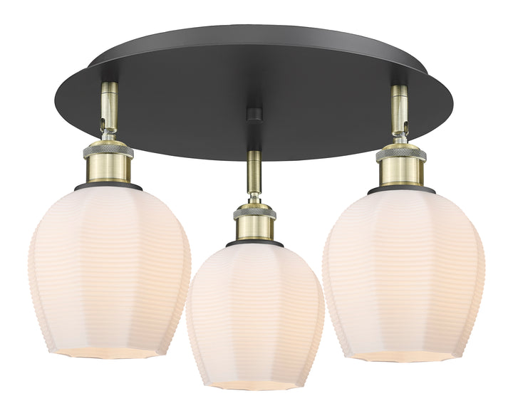 Innovations Lighting Norfolk 6" Flush Mount - Black Antique Brass Ceiling Flush Mounts Innovations Lighting Matte White ; Glass Type: Frosted  