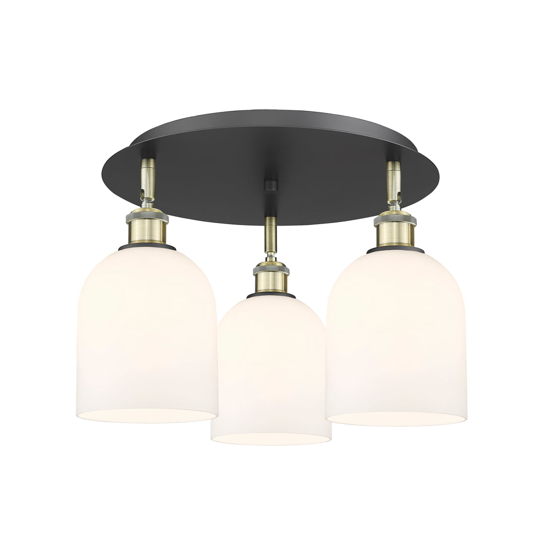 Innovations Lighting Bella 6" Flush Mount Ceiling Flush Mounts Innovations Lighting Black Antique Brass White ; Glass Type: White 