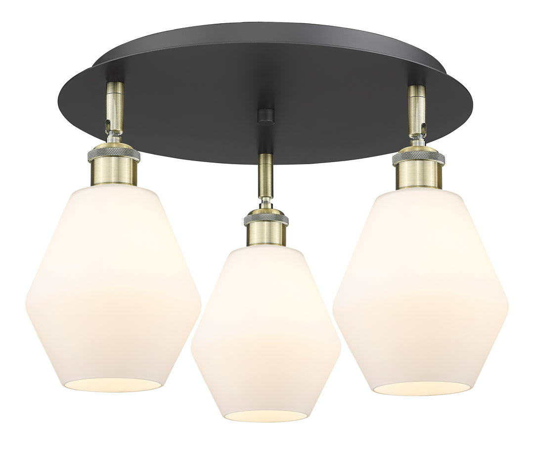 Innovations Lighting Cindyrella 6" Flush Mount - Black Antique Brass Ceiling Flush Mounts Innovations Lighting Cased Matte White ; Glass Type: White  