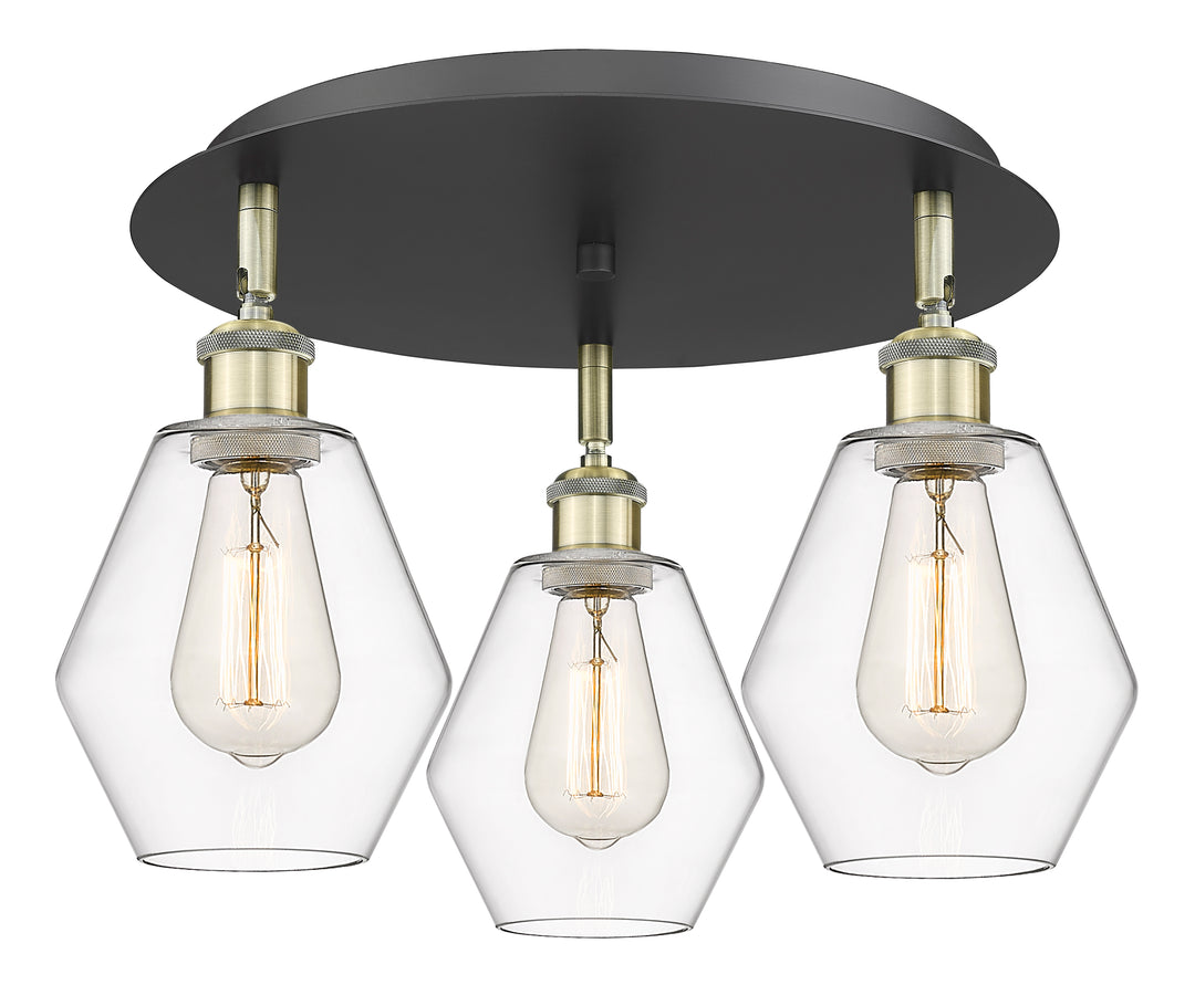 Innovations Lighting Cindyrella 6" Flush Mount - Black Antique Brass Ceiling Flush Mounts Innovations Lighting Clear ; Glass Type: Clear  