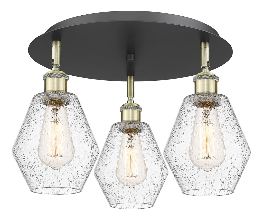 Innovations Lighting Cindyrella 6" Flush Mount - Black Antique Brass Ceiling Flush Mounts Innovations Lighting Seedy ; Glass Type: Seeded  