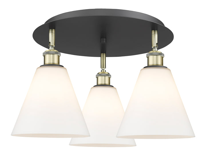 Innovations Lighting Berkshire Glass 8" Flush Mount Ceiling Flush Mounts Innovations Lighting Black Antique Brass Matte White ; Glass Type: White 