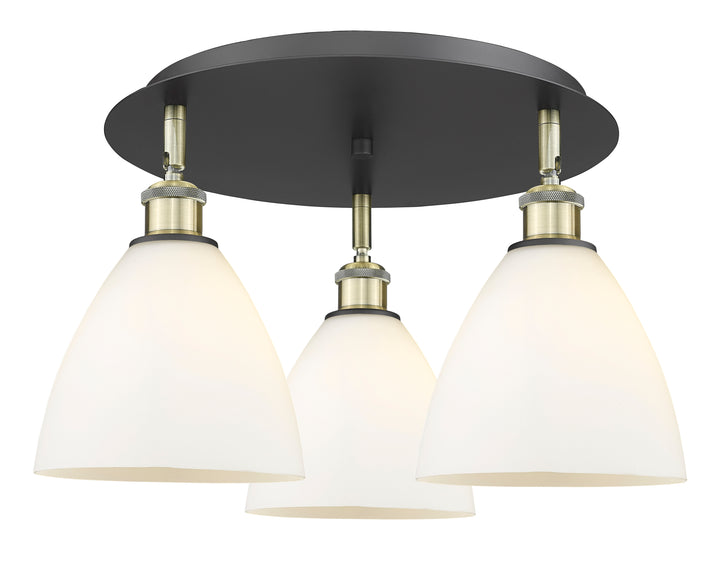 Innovations Lighting Bristol 7.5" Flush Mount - Black Antique Brass Ceiling Flush Mounts Innovations Lighting Matte White ; Glass Type: White  