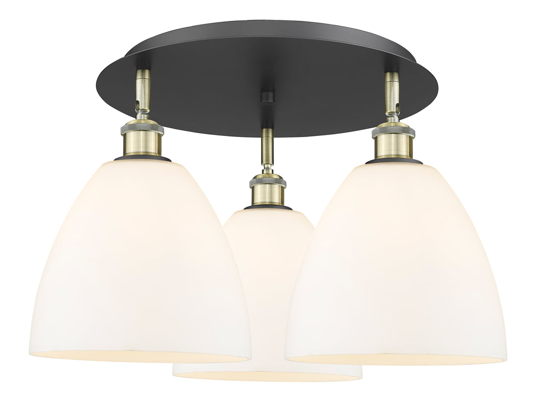 Innovations Lighting Bristol 9" Flush Mount Ceiling Flush Mounts Innovations Lighting Black Antique Brass Matte White ; Glass Type: White 