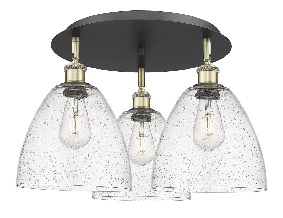 Innovations Lighting Bristol 9" Flush Mount Ceiling Flush Mounts Innovations Lighting Black Antique Brass Seedy ; Glass Type: Seeded 