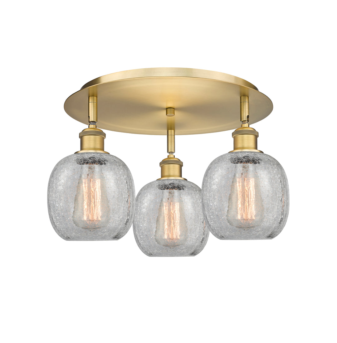 Innovations Lighting Belfast 6" Flush Mount - Brushed Brass Ceiling Flush Mounts Innovations Lighting Clear Crackle ; Glass Type: Crackled  