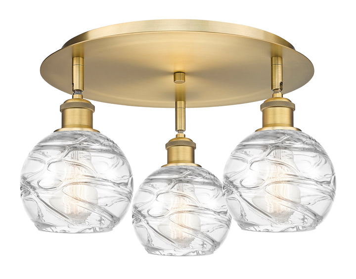 Innovations Lighting Athens Deco Swirl 6" Flush Mount Ceiling Flush Mounts Innovations Lighting Brushed Brass Clear Deco Swirl ; Glass Type: Clear 