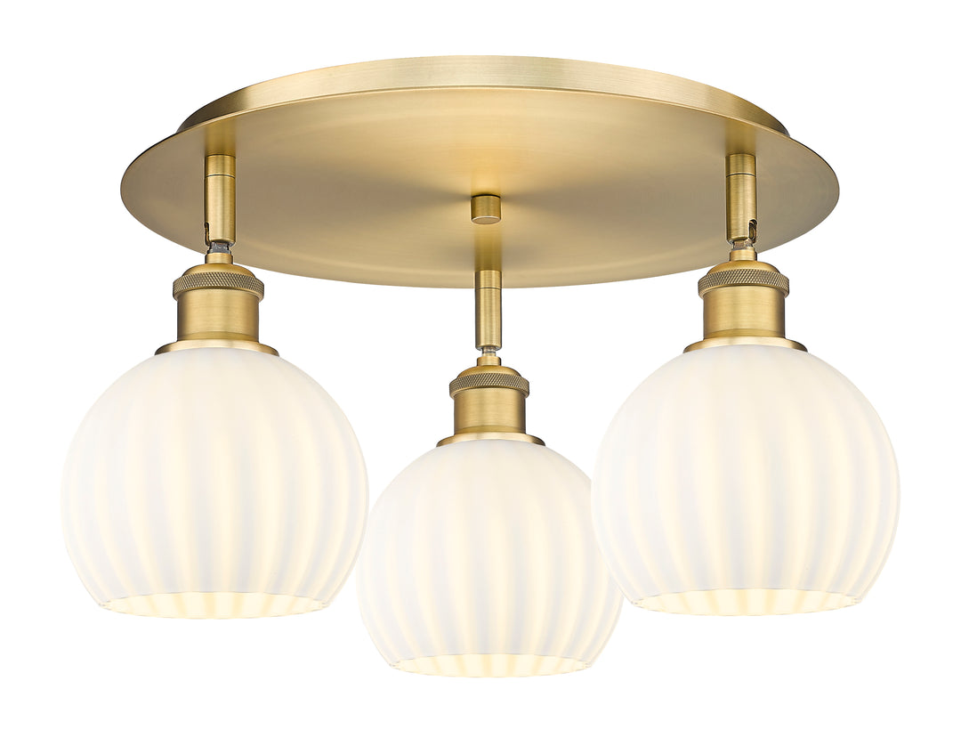 Innovations Lighting White Venetian 6" Flush Mount - Brushed Brass