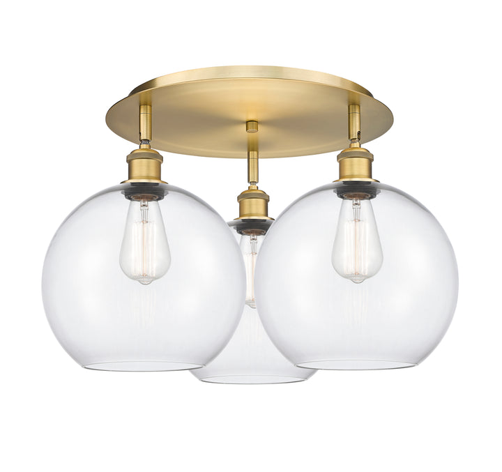 Innovations Lighting Athens 10" Flush Mount Ceiling Flush Mounts Innovations Lighting Brushed Brass Clear ; Glass Type: Clear 