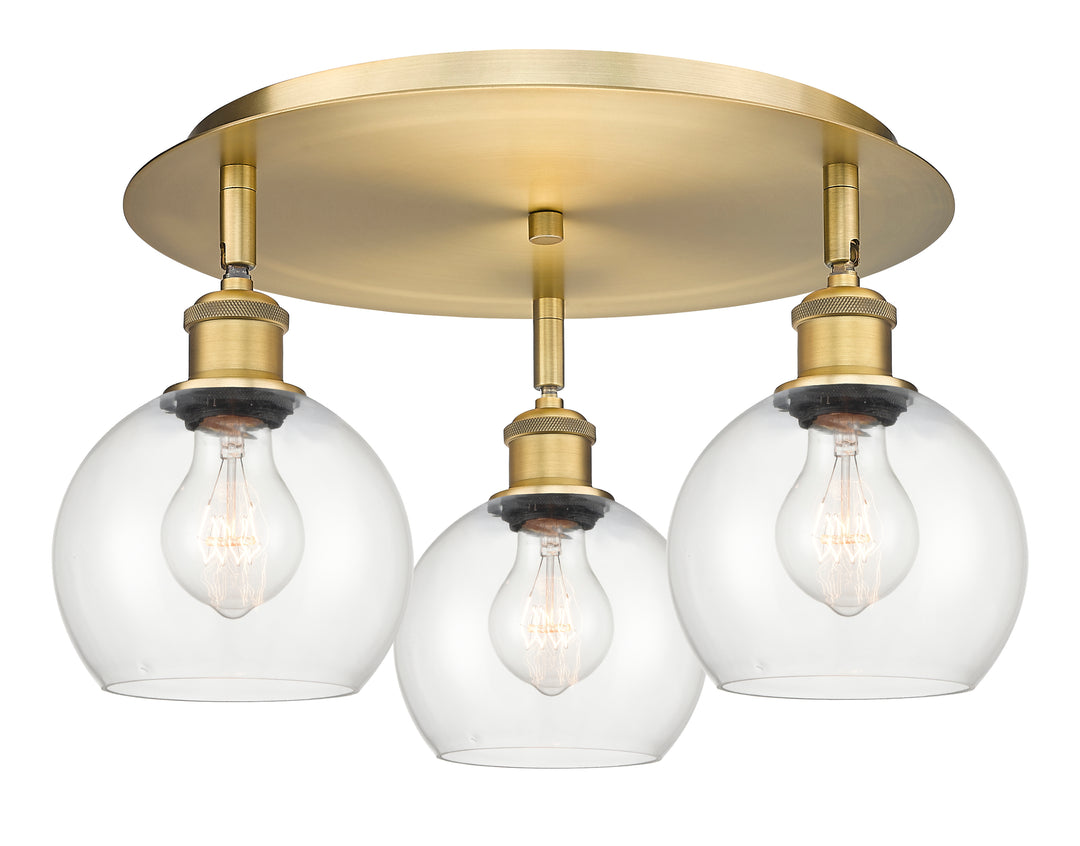 Innovations Lighting Athens 6" Flush Mount Ceiling Flush Mounts Innovations Lighting Brushed Brass Clear ; Glass Type: Clear 