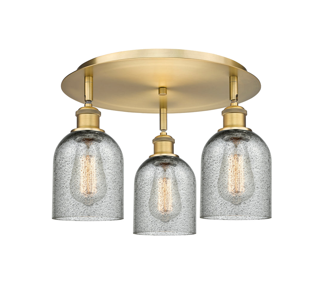 Innovations Lighting Caledonia 5" Flush Mount - Brushed Brass Ceiling Flush Mounts Innovations Lighting Charcoal ; Glass Type: Charcoal  