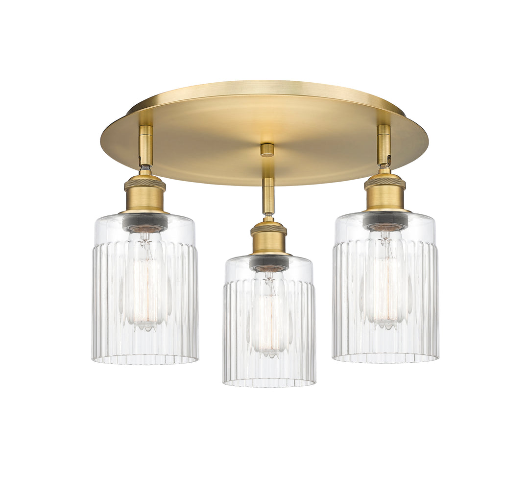 Innovations Lighting Hadley 5" Flush Mount - Brushed Brass Ceiling Flush Mounts Innovations Lighting Clear ; Glass Type: Clear; Ribbed  