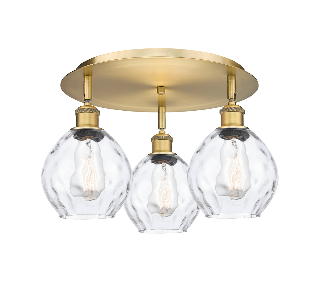 Innovations Lighting Waverly 6" Flush Mount - Brushed Brass Ceiling Flush Mounts Innovations Lighting Clear ; Glass Type: Water  