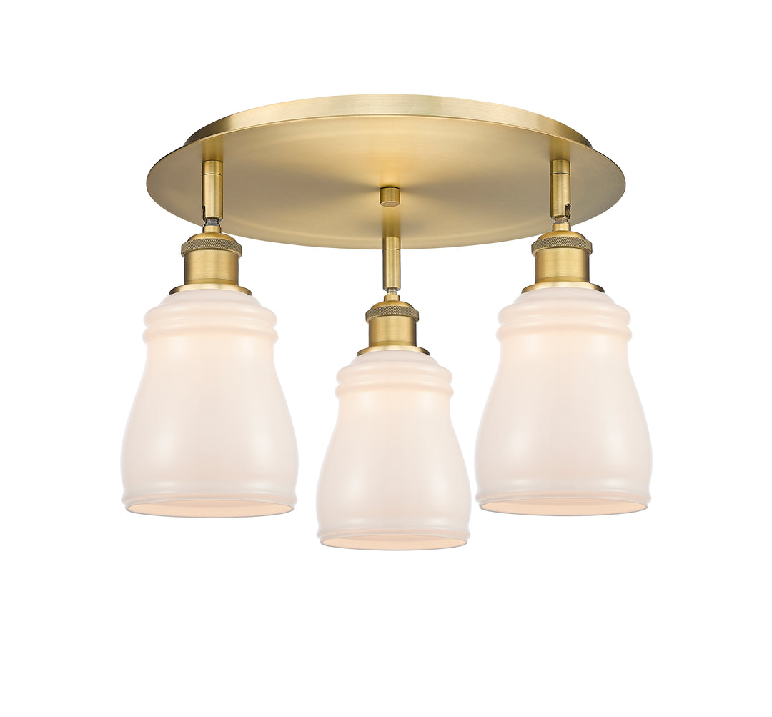 Innovations Lighting Ellery 5" Flush Mount - Brushed Brass Ceiling Flush Mounts Innovations Lighting White ; Glass Type: White  