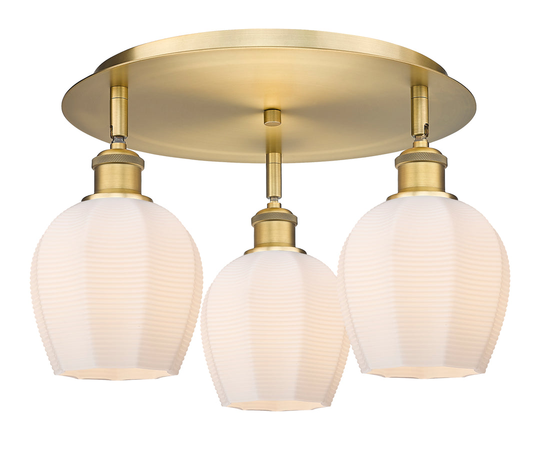 Innovations Lighting Norfolk 6" Flush Mount - Brushed Brass Ceiling Flush Mounts Innovations Lighting Matte White ; Glass Type: Frosted  