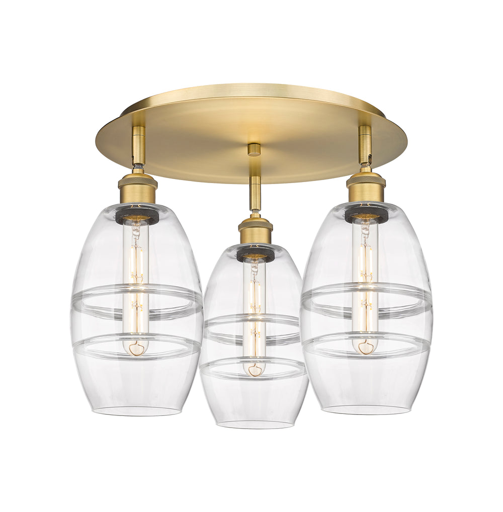 Innovations Lighting Vaz 6" Flush Mount - Brushed Brass Ceiling Flush Mounts Innovations Lighting Clear ; Glass Type: Clear  