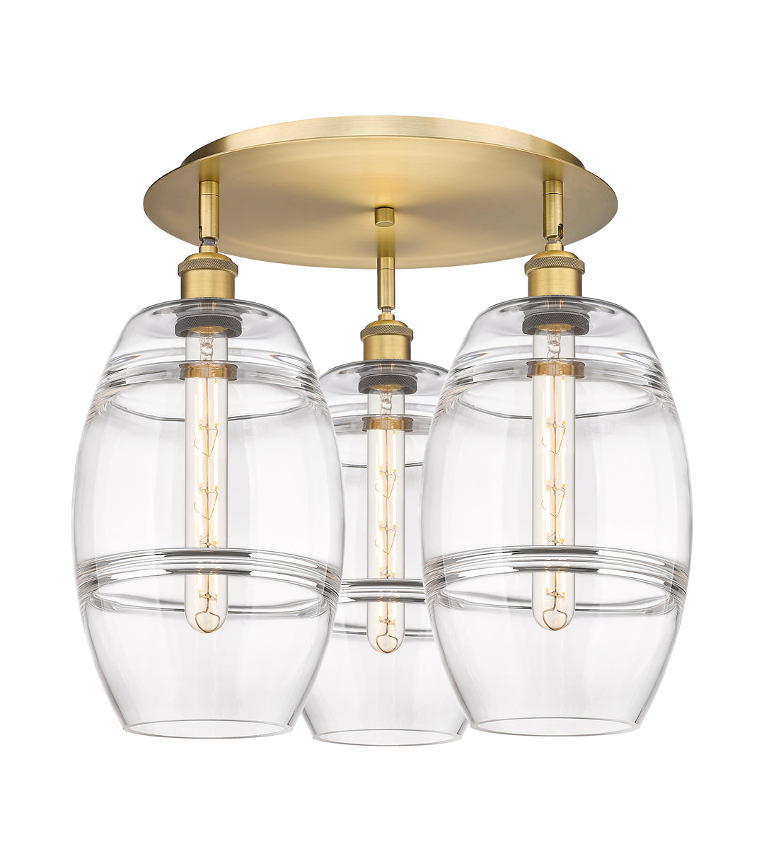 Innovations Lighting Vaz 8" Flush Mount - Brushed Brass Ceiling Flush Mounts Innovations Lighting Clear ; Glass Type: Clear  