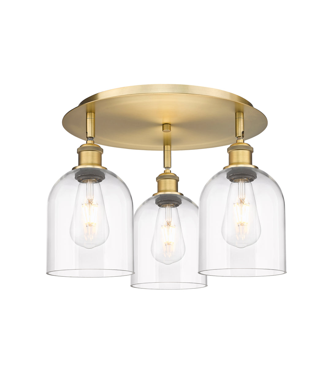 Innovations Lighting Bella 6" Flush Mount Ceiling Flush Mounts Innovations Lighting Brushed Brass Clear ; Glass Type: Clear 