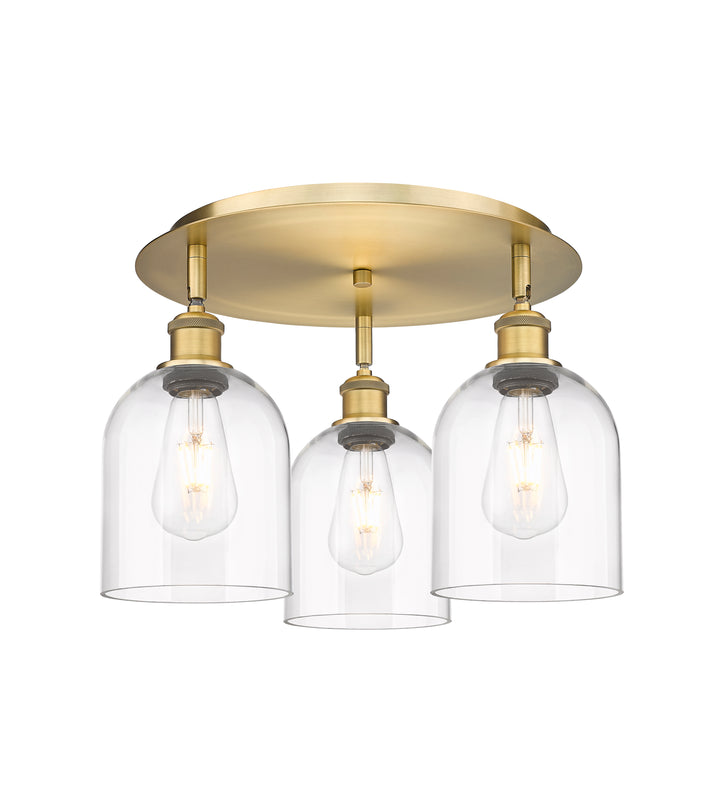 Innovations Lighting Bella 6" Flush Mount Ceiling Flush Mounts Innovations Lighting Brushed Brass Clear ; Glass Type: Clear 