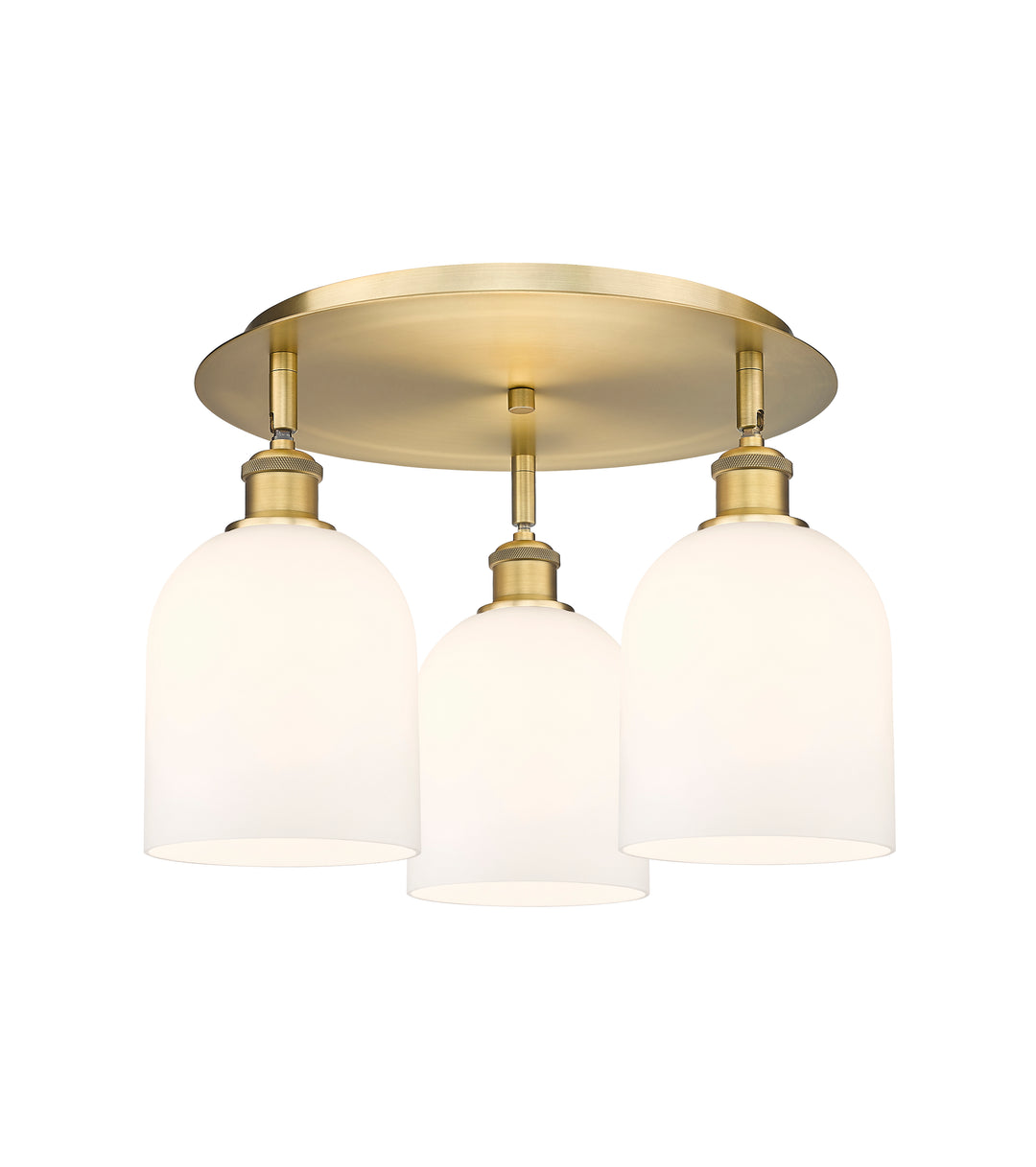 Innovations Lighting Bella 6" Flush Mount Ceiling Flush Mounts Innovations Lighting Brushed Brass White ; Glass Type: White 