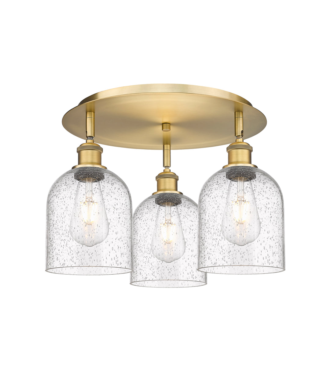 Innovations Lighting Bella 6" Flush Mount Ceiling Flush Mounts Innovations Lighting Brushed Brass Seedy ; Glass Type: Transparent 