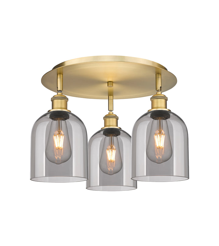 Innovations Lighting Bella 6" Flush Mount Ceiling Flush Mounts Innovations Lighting Brushed Brass Light Smoke ; Glass Type: Smoked 