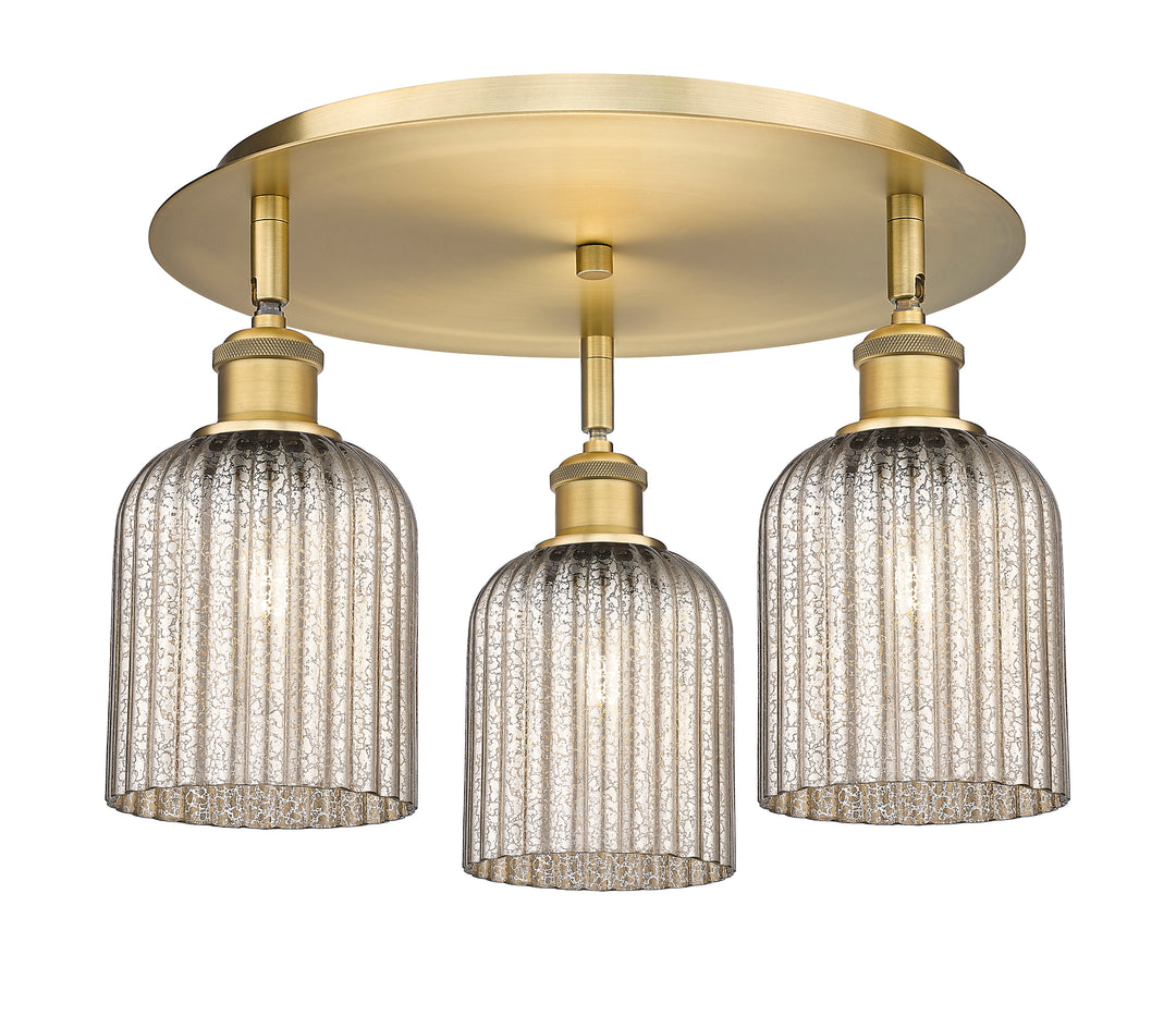 Innovations Lighting Bridal Veil 5" Flush Mount Ceiling Flush Mounts Innovations Lighting Brushed Brass Mercury ; Glass Type: Mercury; Ribbed 