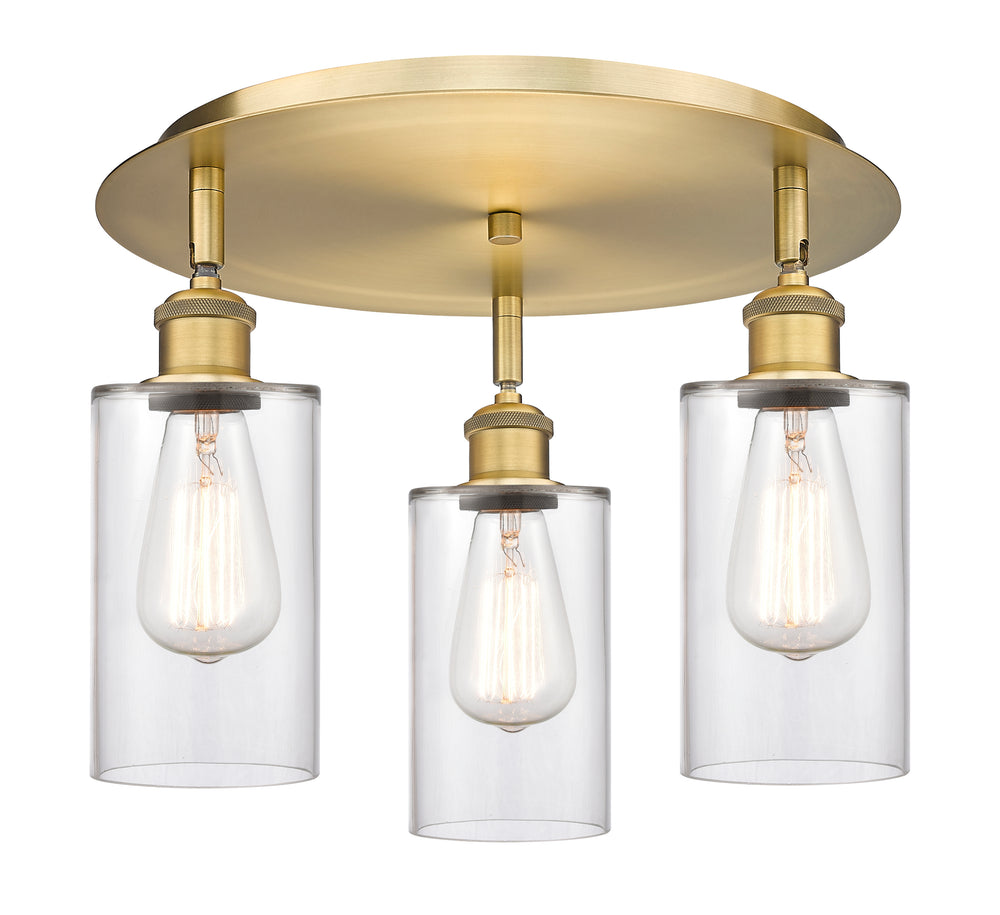 Innovations Lighting Clymer 4" Flush Mount - Brushed Brass