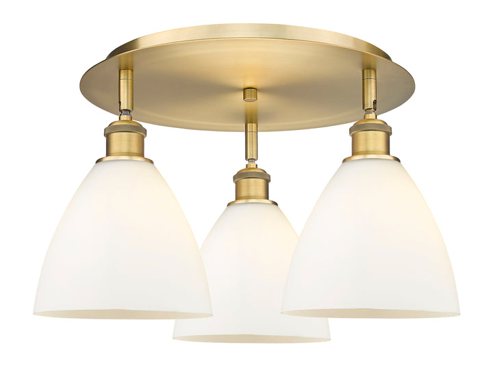 Innovations Lighting Bristol 7.5" Flush Mount - Brushed Brass Ceiling Flush Mounts Innovations Lighting Matte White ; Glass Type: White  