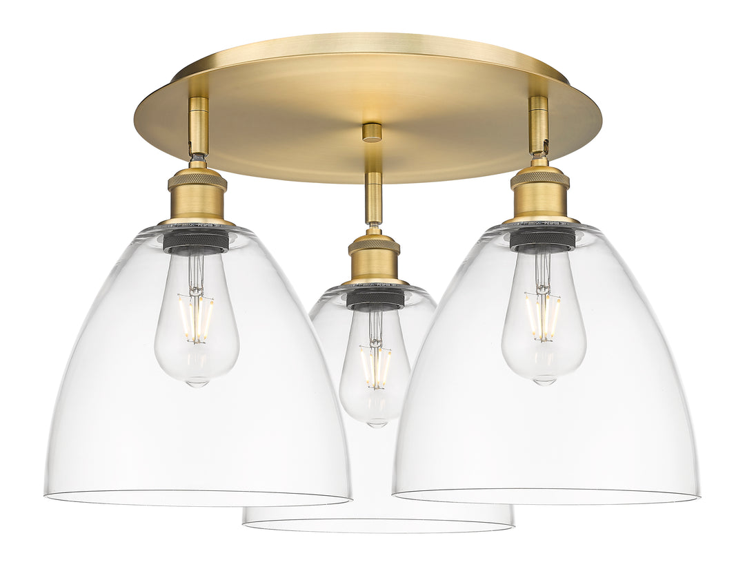 Innovations Lighting Bristol 9" Flush Mount Ceiling Flush Mounts Innovations Lighting Brushed Brass Clear ; Glass Type: Clear 