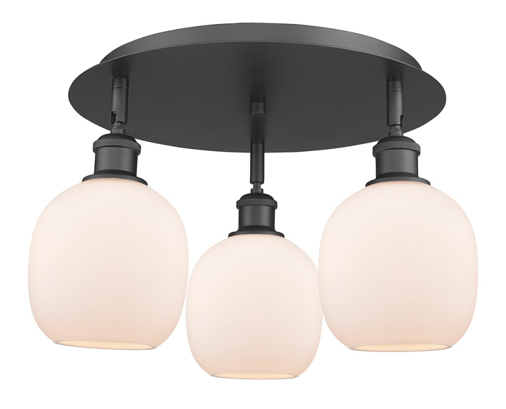 Innovations Lighting Belfast 6" Flush Mount - Matte Black Ceiling Flush Mounts Innovations Lighting Matte White ; Glass Type: White  