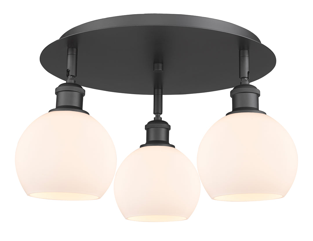 Innovations Lighting Athens 6" Flush Mount Ceiling Flush Mounts Innovations Lighting Matte Black Matte White ; Glass Type: White 