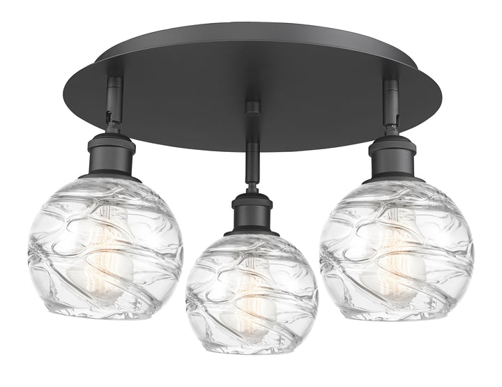 Innovations Lighting Athens Deco Swirl 6" Flush Mount Ceiling Flush Mounts Innovations Lighting Matte Black Clear Deco Swirl ; Glass Type: Clear 