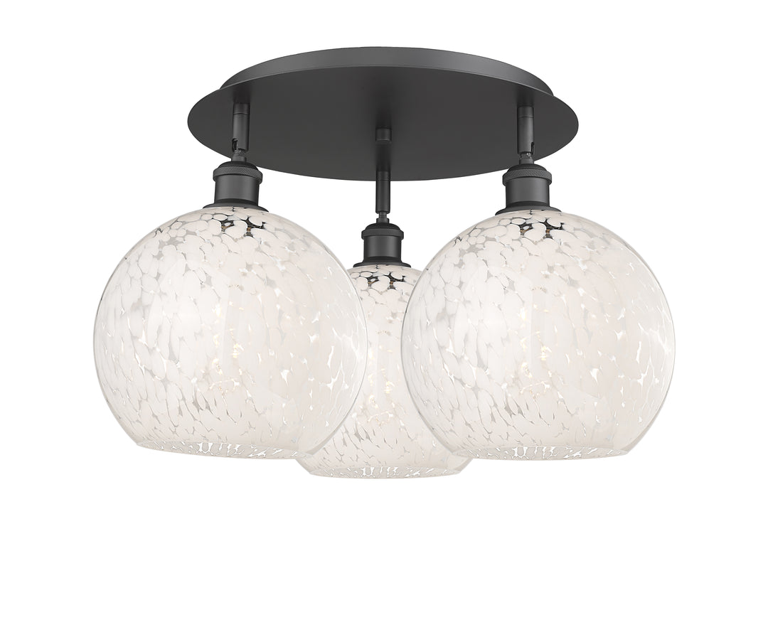 Innovations Lighting White Mouchette 10" Flush Mount - Matte Black Ceiling Flush Mounts Innovations Lighting White Mouchette ; Glass Type: White  