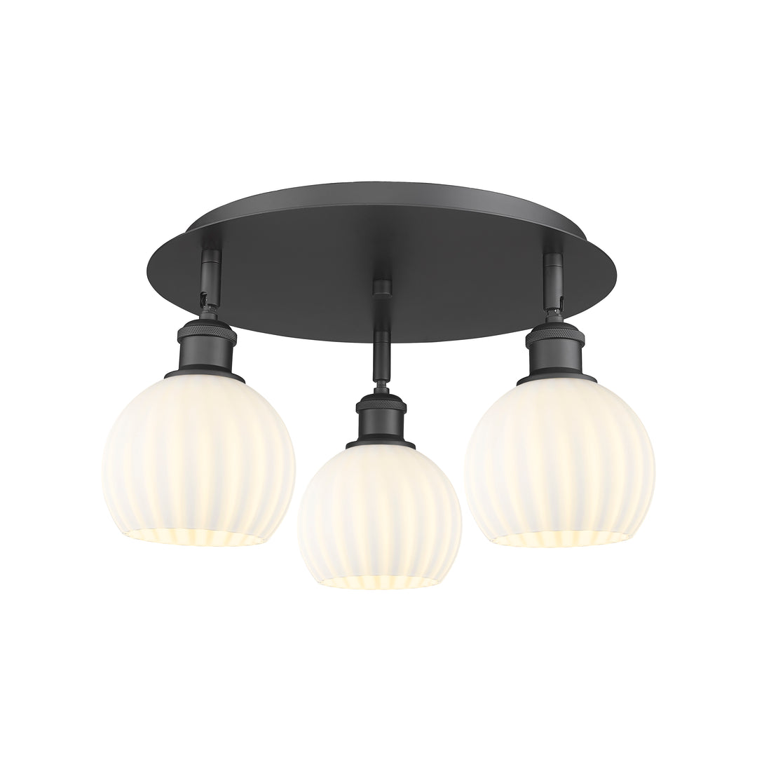 Innovations Lighting White Venetian 6" Flush Mount - Matte Black