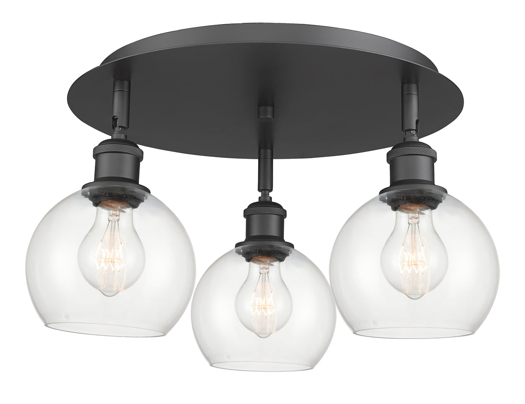 Innovations Lighting Athens 6" Flush Mount Ceiling Flush Mounts Innovations Lighting Matte Black Clear ; Glass Type: Clear 