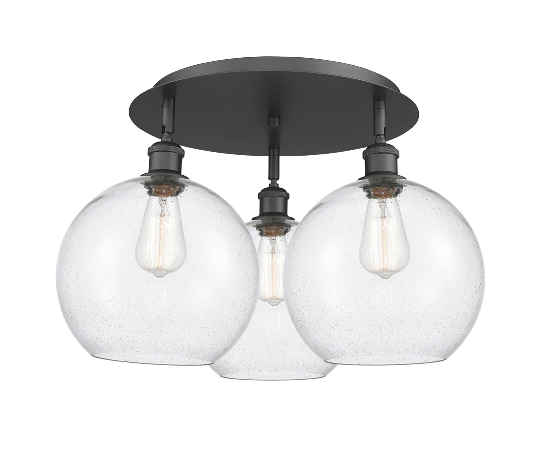 Innovations Lighting Athens 10" Flush Mount Ceiling Flush Mounts Innovations Lighting Matte Black Seedy ; Glass Type: Seeded 