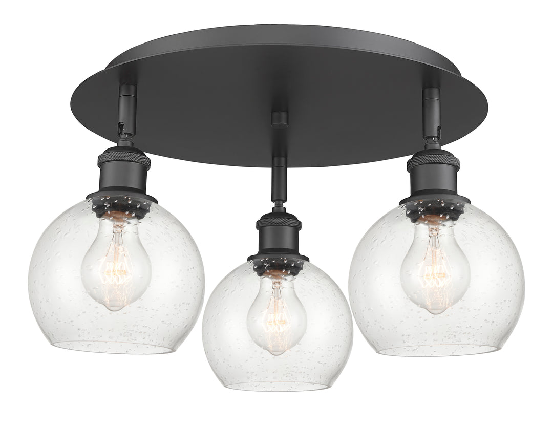 Innovations Lighting Athens 6" Flush Mount Ceiling Flush Mounts Innovations Lighting Matte Black Seedy ; Glass Type: Seeded 