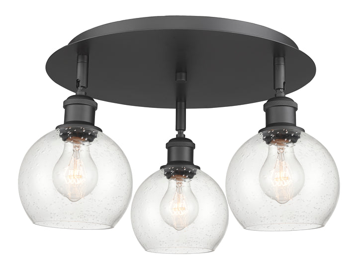 Innovations Lighting Athens 6" Flush Mount Ceiling Flush Mounts Innovations Lighting Matte Black Seedy ; Glass Type: Seeded 