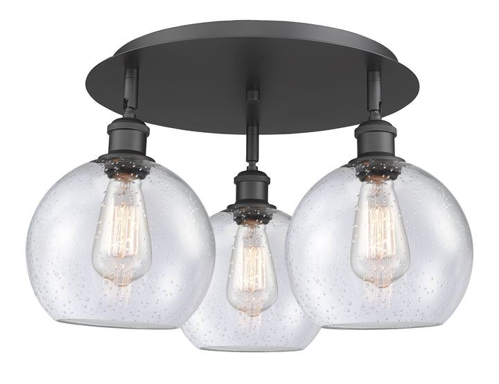 Innovations Lighting Athens 8" Flush Mount Ceiling Flush Mounts Innovations Lighting Matte Black Seedy ; Glass Type: Seeded 